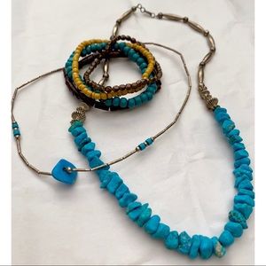 BOGO Turquoise Necklaces & Wood Bracelets